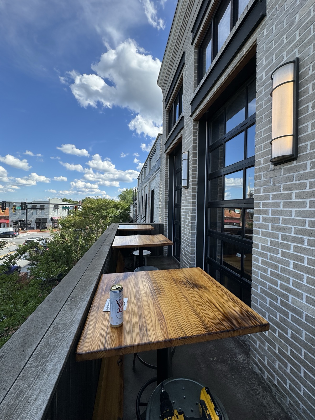 Upstairs balcony bar overlooking Perry Street